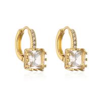 Cubic Zirconia Micro Pave Brass Earring, 18K gold plated, micro pave cubic zirconia & for woman, more colors for choice, 8x16mm, Sold By Pair