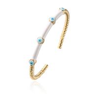 Evil Eye Jewelry Bracelet, Brass, 18K gold plated, Adjustable & for woman & enamel, more colors for choice, 58mm, Sold By PC