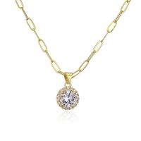 Cubic Zircon Micro Pave Brass Necklace with 1.96 inch extender chain 18K gold plated micro pave cubic zirconia & for woman Length Approx 17.71 Inch Sold By PC