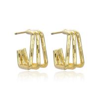 Brass Stud Earring 18K gold plated & for woman Sold By Pair