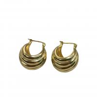 Messing Spring hoop oorbellen, gold plated, voor vrouw, 24.50x22mm, Verkocht door pair