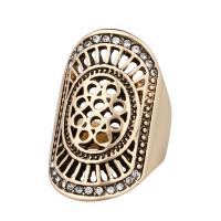 Cink Alloy Finger Ring, pozlaćen, modni nakit & različite veličine za izbor & za žene & s Rhinestone, više boja za izbor, nikal, olovo i kadmij besplatno, 32mm, Prodano By PC