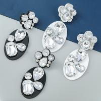 Rhinestone Earring Zinc Alloy with Resin plated fashion jewelry & for woman & with glass rhinestone Sold By Pair