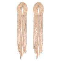 Fashion Fringe Earrings, Tibetan Style, gold color plated, fashion jewelry & for woman, golden, 115x21mm, Sold By Pair