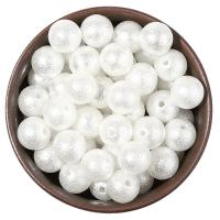 Plastic Beads Round DIY white Sold By Bag