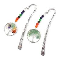 Zinc Alloy Bookmark with Natural Stone silver color plated 125mm Sold By PC