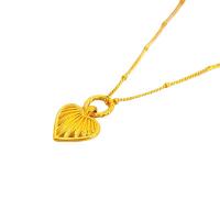 Ожерелья из латуни, Латунь, с 5cm наполнитель цепи, Сердце, 18K золотым напылением, Женский, не содержит никель, свинец, 13.60mm, длина:Приблизительно 51 см, продается PC