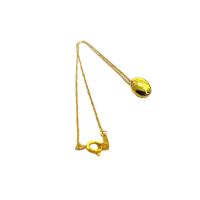 Ожерелья из латуни, Латунь, с 6cm наполнитель цепи, Овальная форма, 18K золотым напылением, Женский, не содержит никель, свинец, 10x13.50mm, длина:Приблизительно 43 см, продается PC
