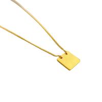 Messing Halskette, Quadrat, 18 K vergoldet, für Frau, frei von Nickel, Blei & Kadmium, 11mm, Länge:ca. 46 cm, verkauft von PC