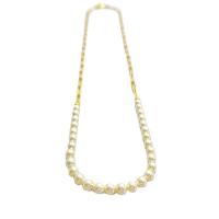 Plastic Pearl Necklace Brass with Plastic Pearl 18K gold plated & for woman nickel lead & cadmium free Length Approx 18 Inch Sold By PC