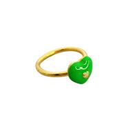 Brass Finger Ring Heart plated Unisex & enamel nickel lead & cadmium free Sold By PC
