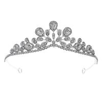 Bridal Tiaras Zinc Alloy silver color plated for woman & with rhinestone silver color nickel lead & cadmium free Sold By PC