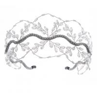 Braut Haarband, Zinklegierung, mit Kristall, plattiert, für Frau & mit Strass, keine, frei von Nickel, Blei & Kadmium, 125x50mm, verkauft von PC