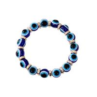 Evil Eye Jewelry Bracelet, Resin, with Plastic Pearl & Tibetan Style, gold color plated, elastic & Unisex & different styles for choice, Length:7.1 Inch, Sold By PC