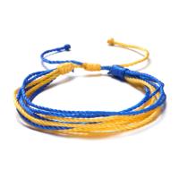 Fashion Bracelet & Bangle Jewelry, Polyester Cord, with Tibetan Style, gold color plated, Unisex & adjustable & different styles for choice & enamel, mixed colors, Length:16-28 cm, Sold By PC