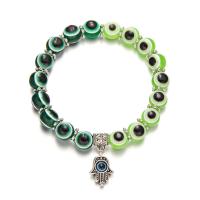 Evil Eye Jewelry Bracelet Resin with Zinc Alloy silver color plated elastic & for woman Length 8.66 Inch Sold By PC