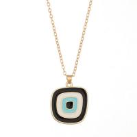 Evil Eye Jewelry Necklace Zinc Alloy with 1.97 extender chain gold color plated & for woman & enamel nickel lead & cadmium free Length 15.75 Inch Sold By PC