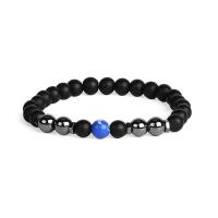Gemstone Bracelets, Abrazine Stone, with Gemstone & Non Magnetic Hematite, Round, different materials for choice & Unisex, more colors for choice, 8mm, Length:7.1 Inch, Sold By PC