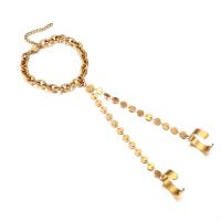 Gothique Bracelet Anneau, Acier inoxydable 304, avec 1.97inch chaînes de rallonge, bijoux de mode & pour femme, plus de couleurs à choisir, 7mm,18*6mm, Longueur:Environ 6.29 pouce, Vendu par PC