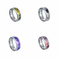 Titanium Steel Finger Ring, fashion jewelry & different size for choice & for man, more colors for choice, 8x2.30mm, Sold By PC