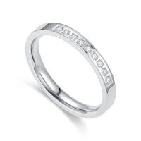 Couple Finger Rings 316L Stainless Steel Unisex & micro pave cubic zirconia Sold By PC