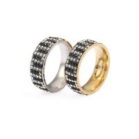 Rhinestone нержавеющей стали палец кольцо, Нержавеющая сталь 304, Мужская & разный размер для выбора & со стразами, Много цветов для выбора, продается PC