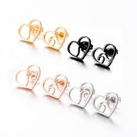 Stainless Steel Stud Earrings, 304 Stainless Steel, Vacuum Ion Plating, fashion jewelry & different styles for choice & for woman, more colors for choice, 12x10mm, Sold By Pair