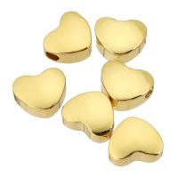 Separadores de Metal, Corazón, chapado en color dorado, Bricolaje, dorado, libre de níquel, plomo & cadmio, 5.50x4.50x3mm, agujero:aproximado 1mm, Vendido por UD