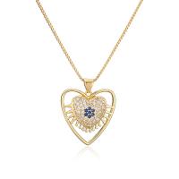 Cubic Zircon Micro Pave Brass Necklace, real gold plated, different styles for choice & micro pave cubic zirconia & for woman, gold, 450mm, Sold By PC