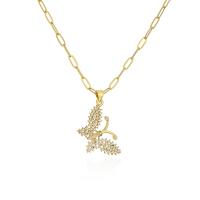 Cubic Zircon Micro Pave Brass Necklace real gold plated & micro pave cubic zirconia & for woman gold 450mm Sold By PC