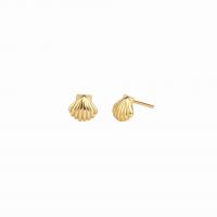 925 Sterling Silver Stud Earrings Shell plated fashion jewelry & for woman 13.50mm Sold By Pair