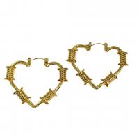 النحاس Leverback حلق, قلب, مطلي, مجوهرات الموضة & للمرأة, المزيد من الألوان للاختيار, 42x33mm, تباع بواسطة زوج