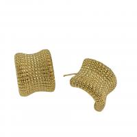Brass Stud Earring, gold color plated, fashion jewelry & for woman, gold, 18.50x15mm, Sold By Pair