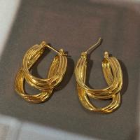 Laiton Leverback boucle d'oreille, Placage de couleur d'or, bijoux de mode & pour femme, Or, 32x22mm, Vendu par paire