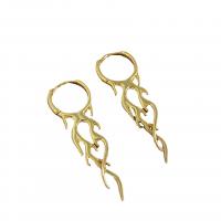Huggie Hoop Drop Earring, Brass, plated, fashion jewelry & for woman, more colors for choice, 46x15mm, Sold By Pair