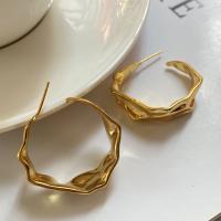 Латунь Стад Серьги, плакирован золотом, ювелирные изделия моды & Женский, золотой, 30mm, продается Пара