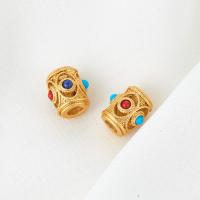 Brass Spacer Beads, gold color plated, DIY & different styles for choice & enamel, 10PCs/Lot, Sold By Lot