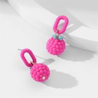 Boucle d'oreille bijoux acrylique, bijoux de mode & pour femme, rose, 31x14mm, Vendu par paire