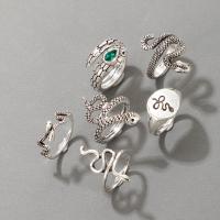 Ensemble d’anneau en alliage de zinc, 6 pièces & bijoux de mode & pour femme & avec strass, protéger l'environnement, sans nickel, plomb et cadmium, Vendu par fixé