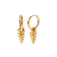 Huggie Hoop Drop Earring 304 Stainless Steel Vacuum Plating fashion jewelry & for woman golden Sold By Pair