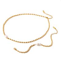 Sötvatten odlade Pearl Bracelet, 304 rostfritt stål, med Freshwater Pearl, mode smycken & olika stilar för val & för kvinna, gyllene, Säljs av PC