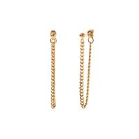 Stainless Steel Drop Earring, 304 Stainless Steel, Vacuum Plating, fashion jewelry & for woman, golden, 54x3mm, Sold By PC
