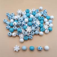 Wood Beads, with Linen, stoving varnish, DIY, mixed colors, 16mm,20mm, Length:Approx 10 m, Sold By Set