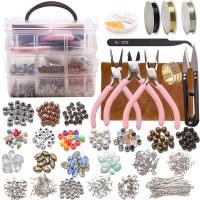 DIY Jewelry Supplies Crystal with Plastic Box & Brass & Iron & Ferronickel & Tiger Tail Wire & Zinc Alloy & Acrylic polished Sold By Set