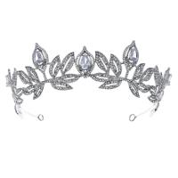 Bridal Tiaras, Tibetan Style, silver color plated, for woman & with rhinestone, silver color, nickel, lead & cadmium free, 140x50mm, Sold By PC