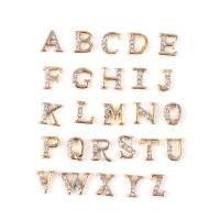 3D Nail Art Decoration Zinc Alloy Alphabet Letter plated DIY & with rhinestone nickel lead & cadmium free Sold By Set
