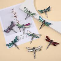 Shell Brooch, Tibetan Style, with Shell, Dragonfly, silver color plated, for woman, more colors for choice, nickel, lead & cadmium free, 52x62mm, Sold By PC