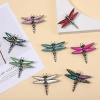 Shell Brooch Zinc Alloy with Shell Dragonfly silver color plated Unisex nickel lead & cadmium free Sold By PC