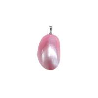 Shell Pendants with Zinc Alloy silver color plated DIY 22-26x35-43mm Sold By PC