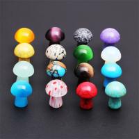 pierre gemme décoration, champignon, fait à la main, différents matériaux pour le choix, plus de couleurs à choisir, 20x15mm, Vendu par PC